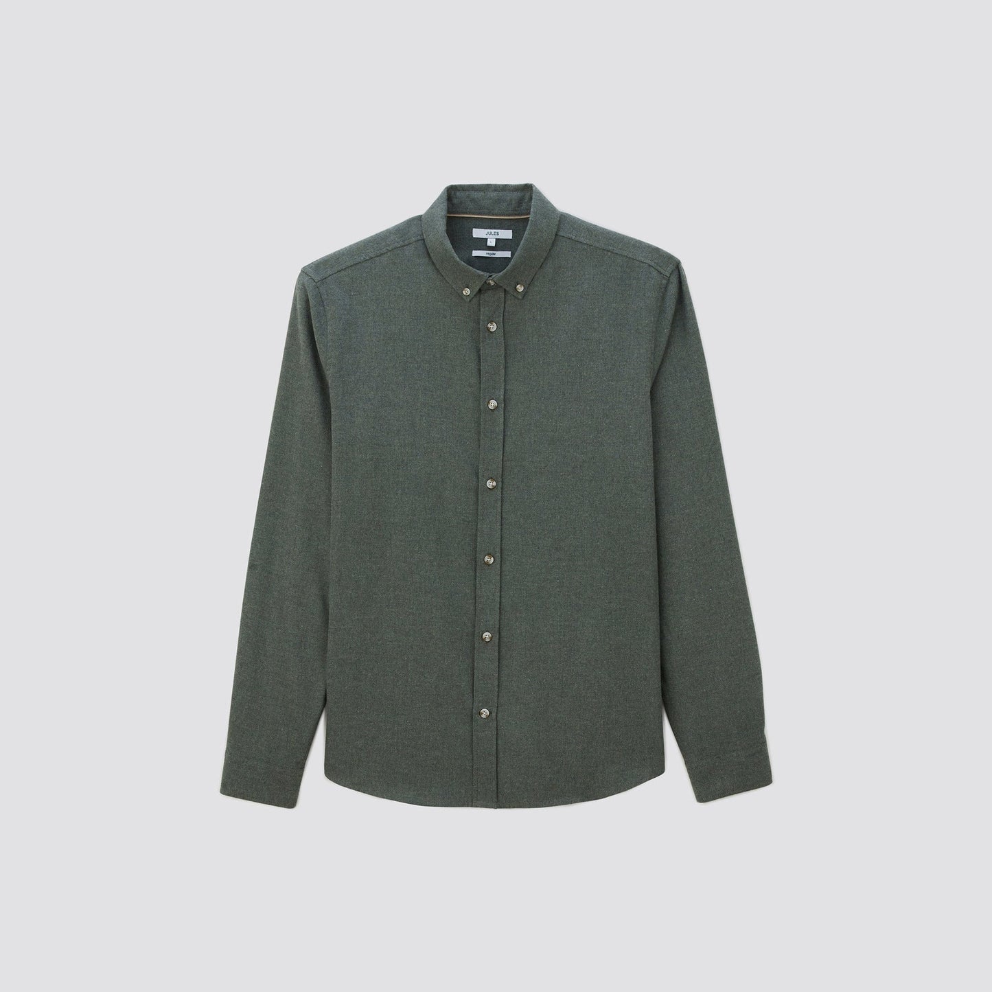 Chemise regular unie flanelle coton