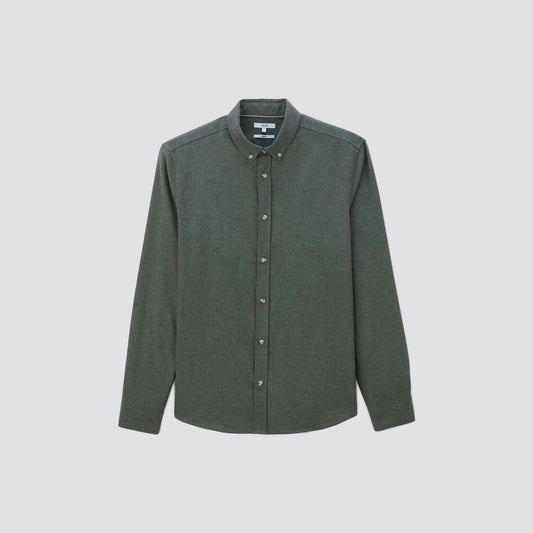Chemise regular unie flanelle coton