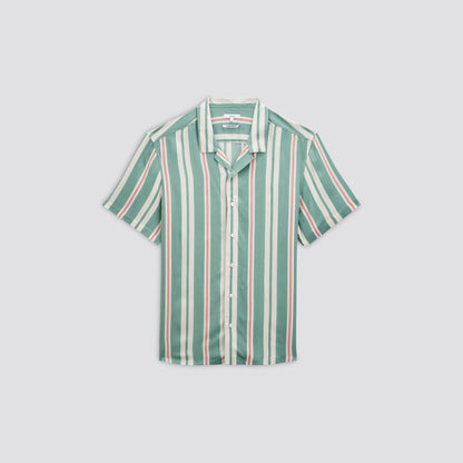Chemise hawaienne regular à rayures viscose