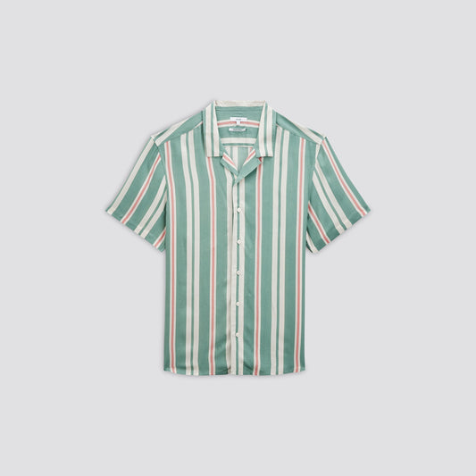 Chemise hawaienne regular à rayures viscose