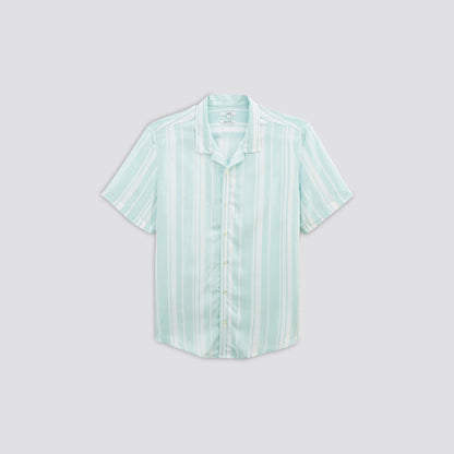 Chemise hawaienne regular à rayures viscose ecovero