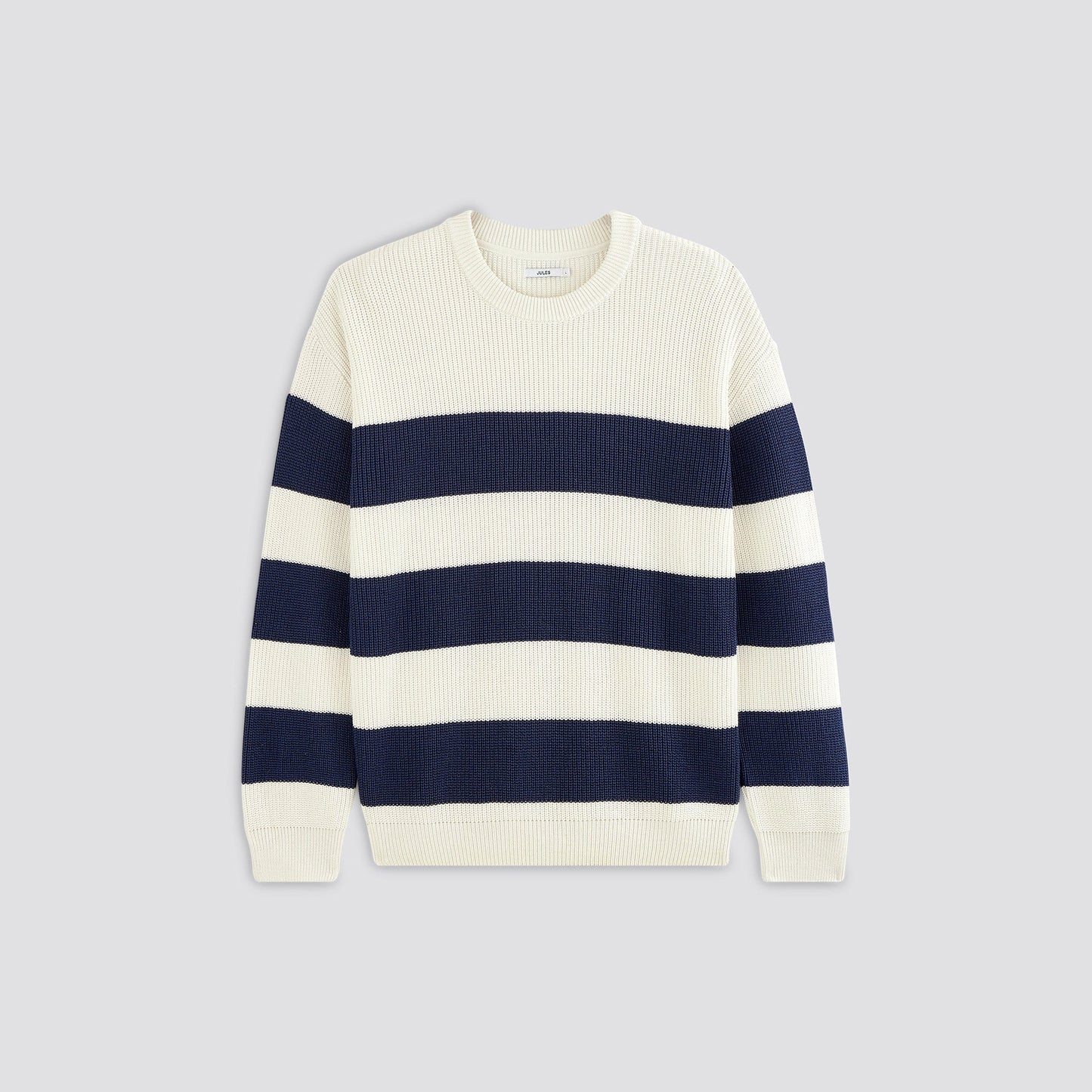 Pull col rond à rayures