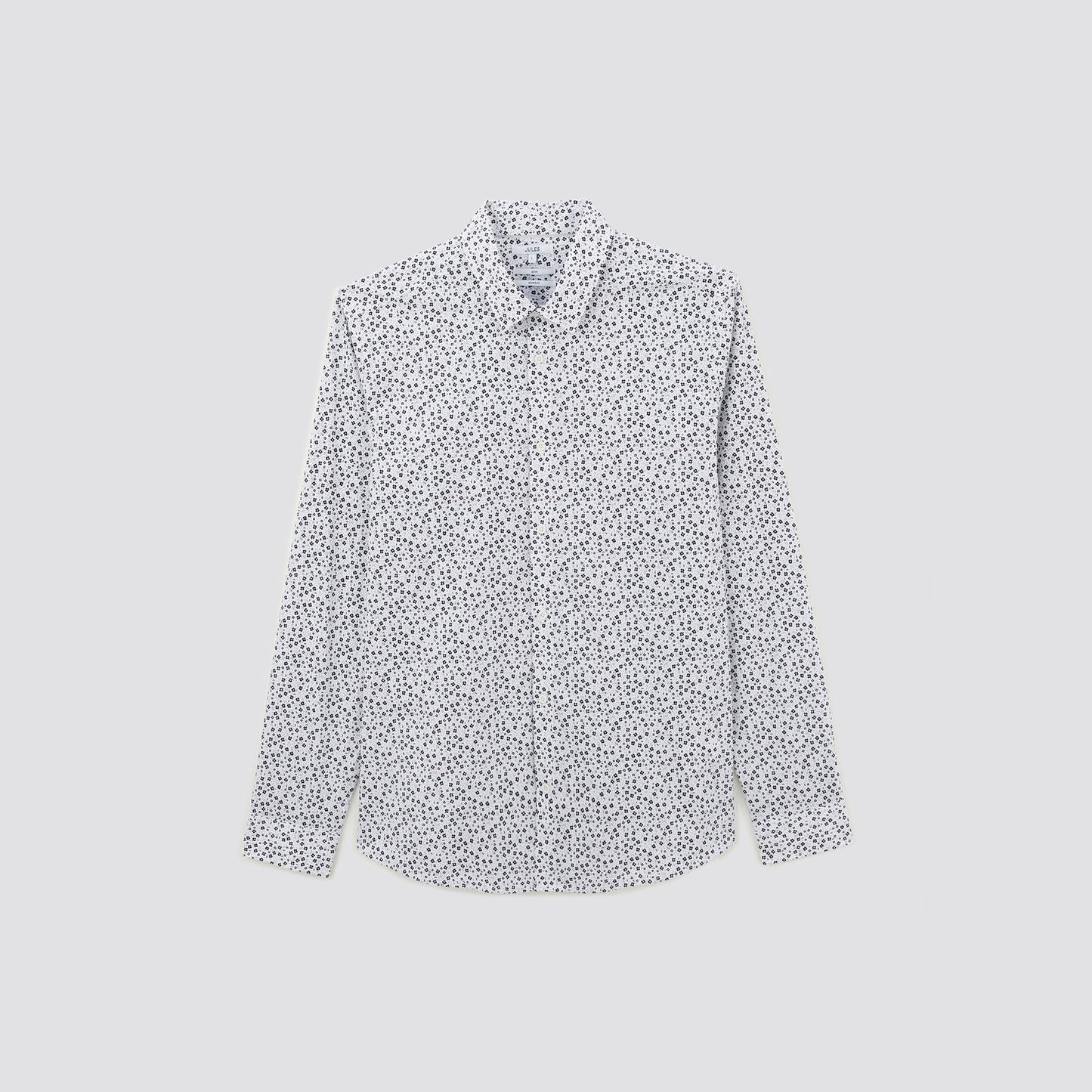 Chemise slim imprimé fleur coton biologique