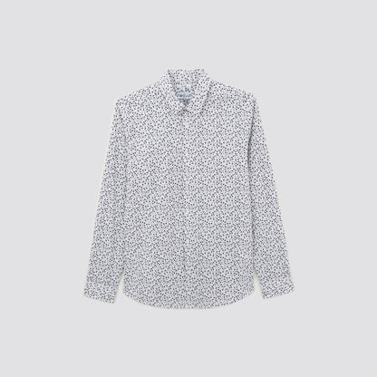 Chemise slim imprimé fleur coton biologique
