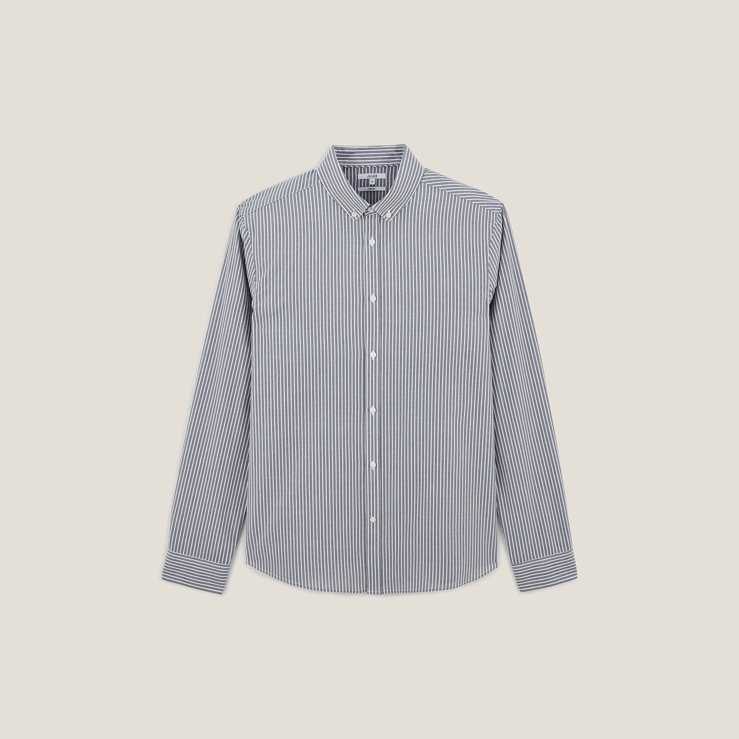 Chemise regular rayée en coton biologique