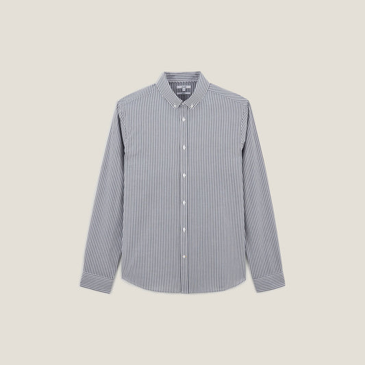Chemise regular rayée en coton biologique