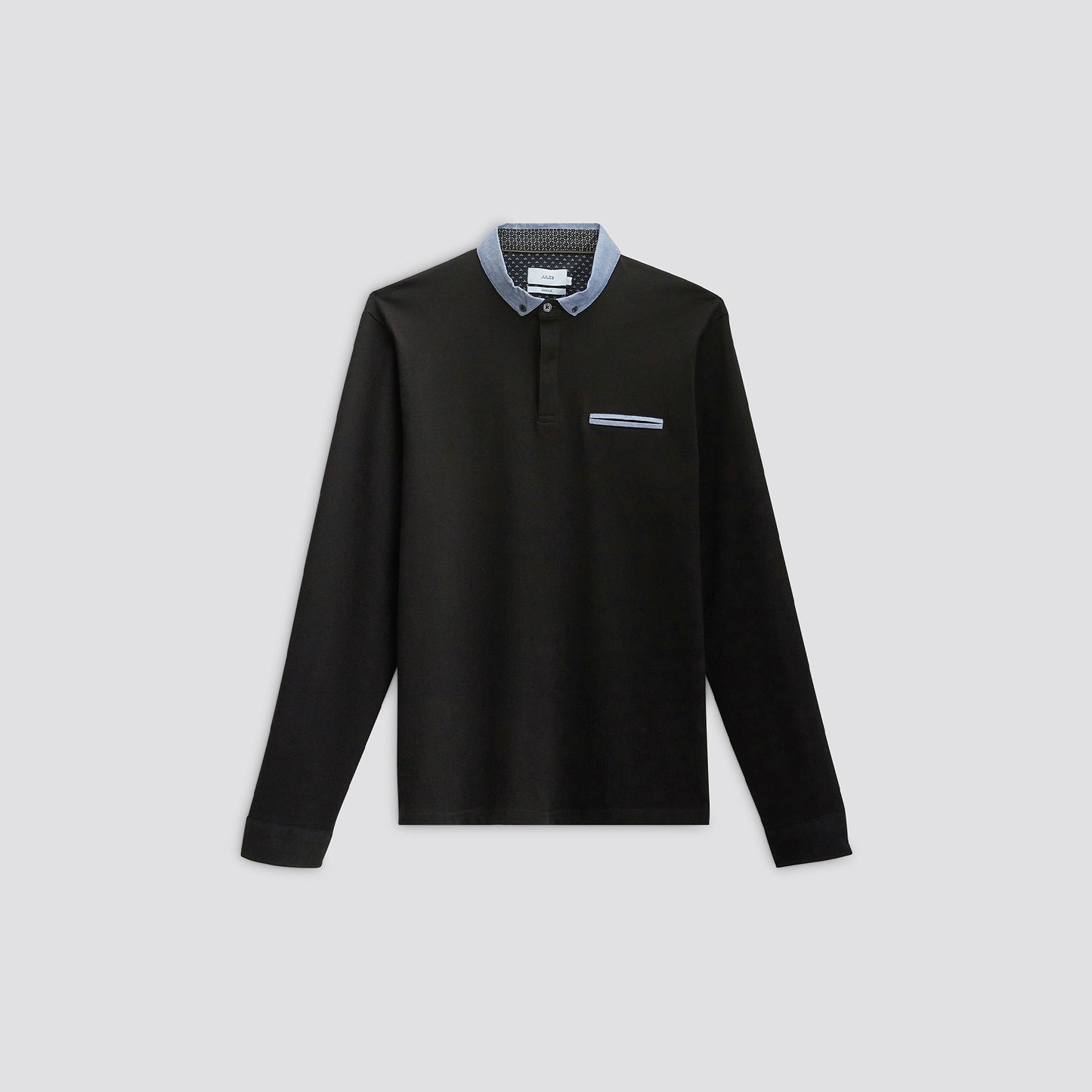 Polo manches longues en jacquard