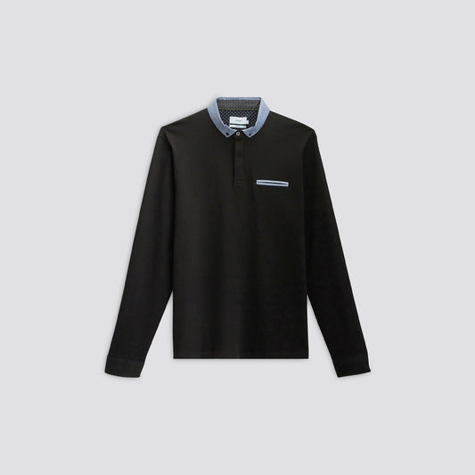 Polo manches longues en jacquard
