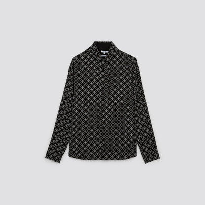 Chemise slim imprimé géométrique viscose Ecovero