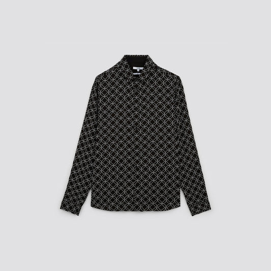 Chemise slim imprimé géométrique viscose Ecovero