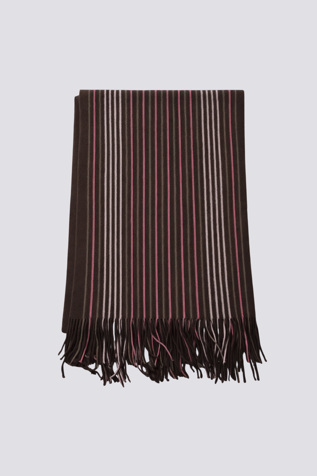 Écharpe rayée marron rose