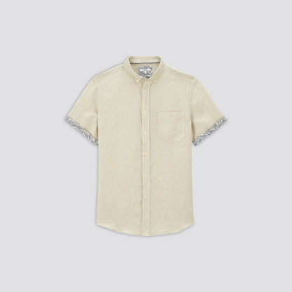 Chemise regular manches courtes lin