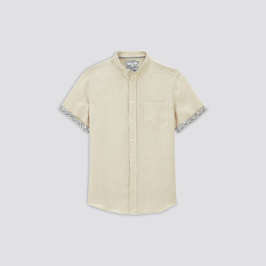 Chemise regular manches courtes lin