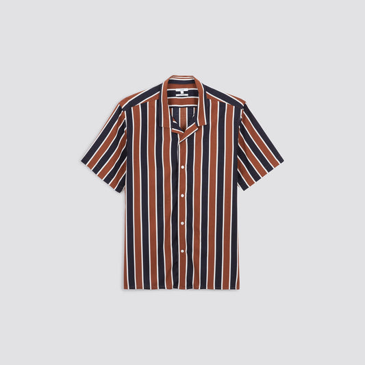 Chemise hawaienne regular à rayures viscose