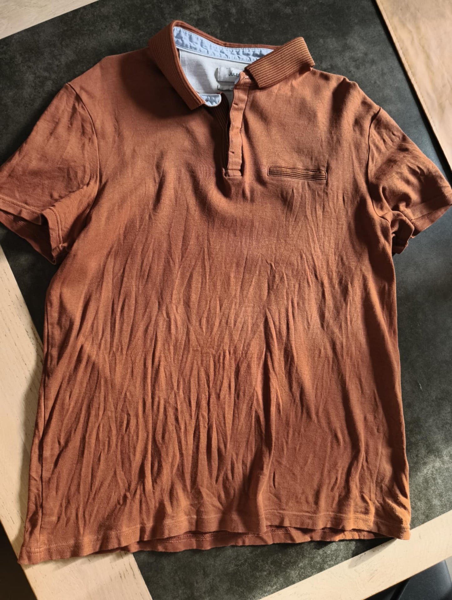 Polo manches courtes à col fantaisie