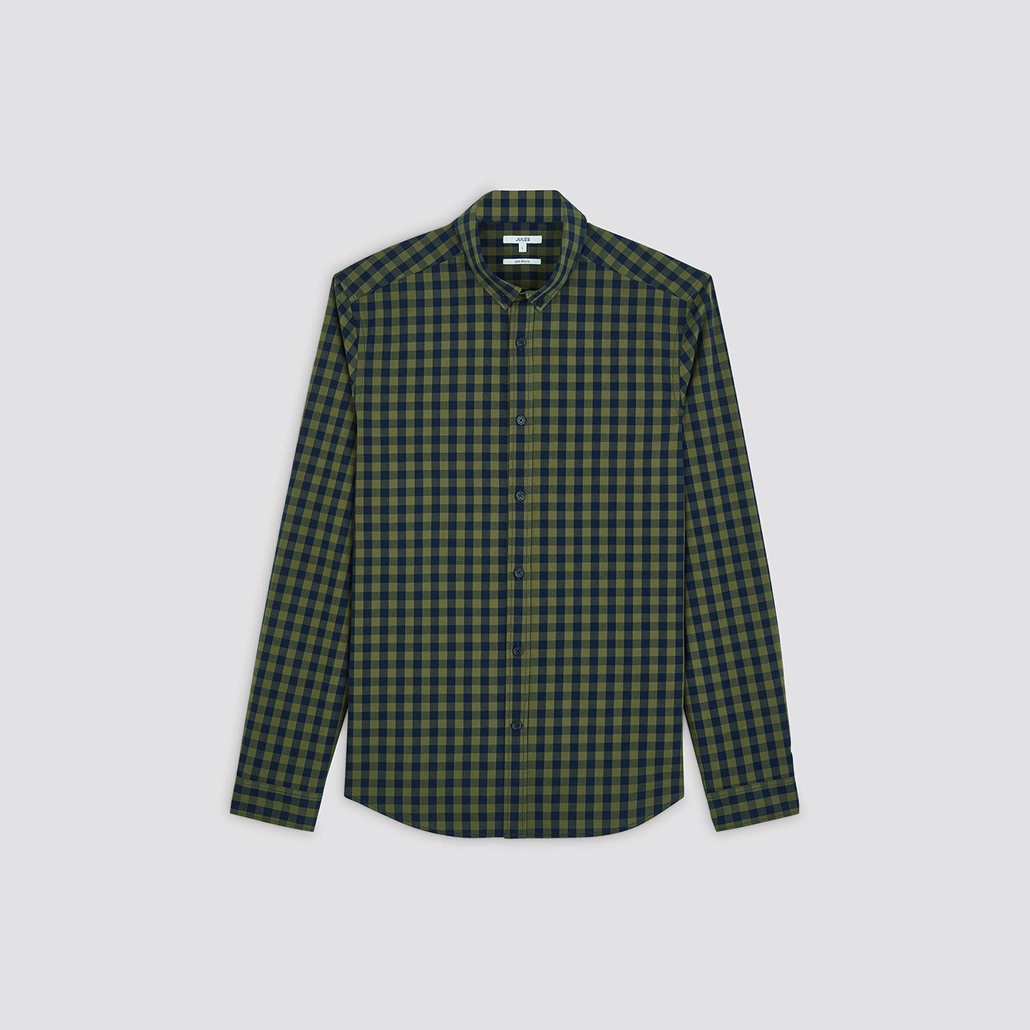 Chemise slim à carreaux coton