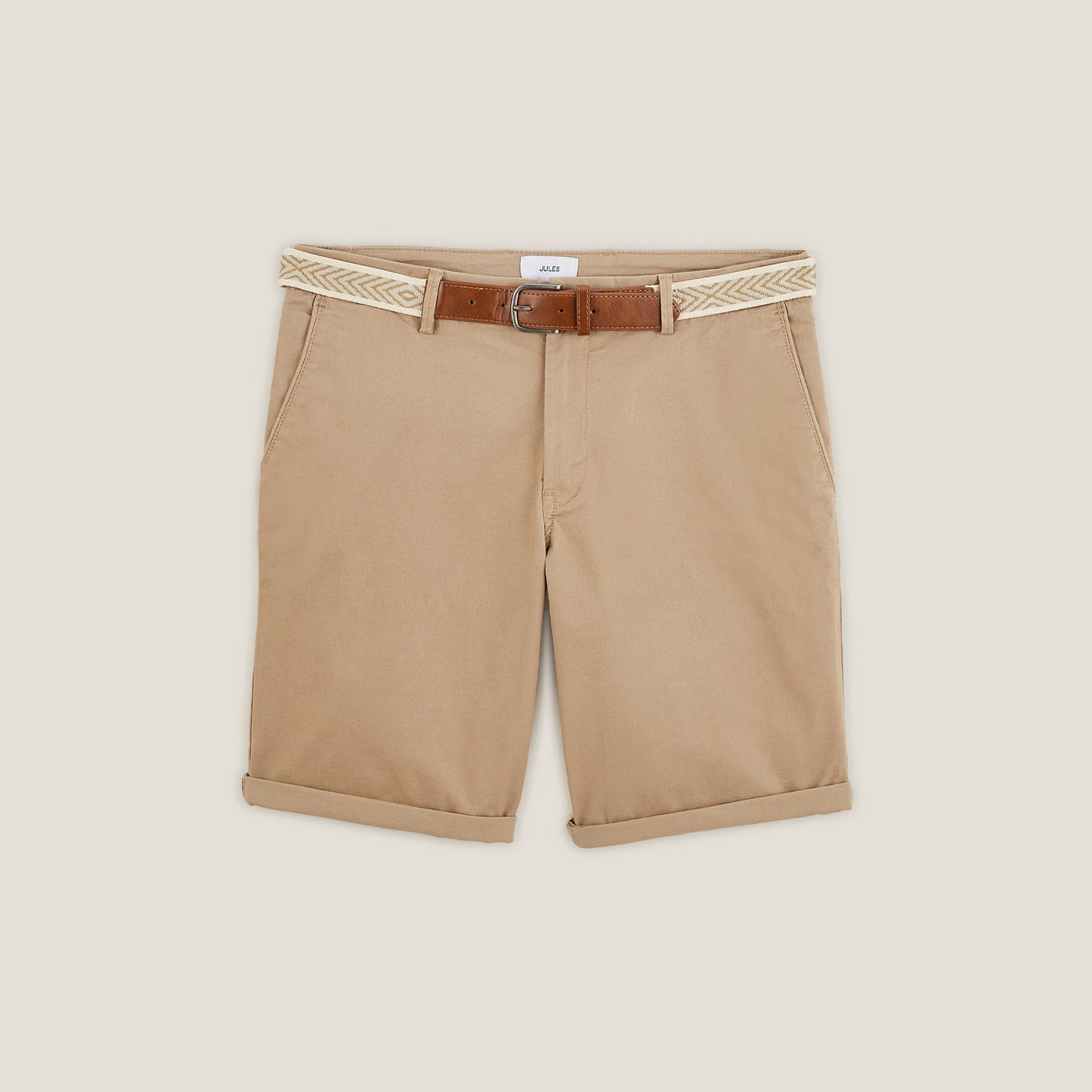 Bermuda chino uni avec ceinture