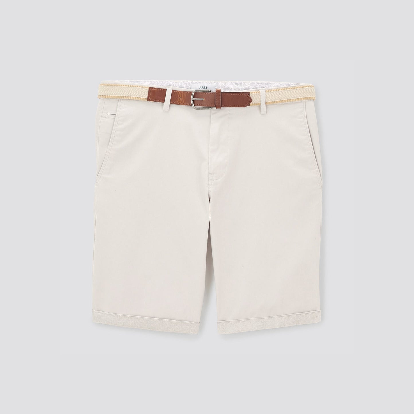 Bermuda chino uni avec ceinture