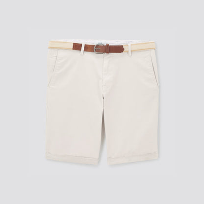 Bermuda chino uni avec ceinture