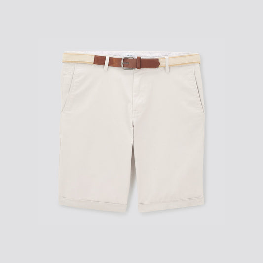 Bermuda chino uni avec ceinture