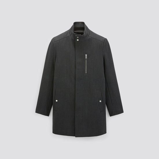 Manteau zippé col montant