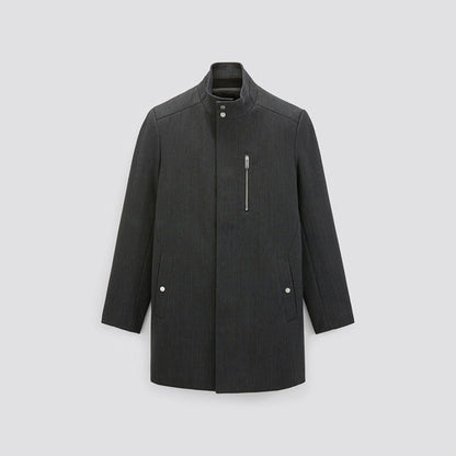 Manteau zippé col montant