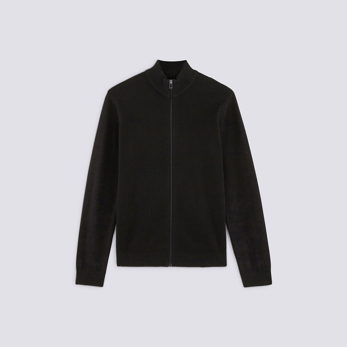 Gilet col montant jeu de point