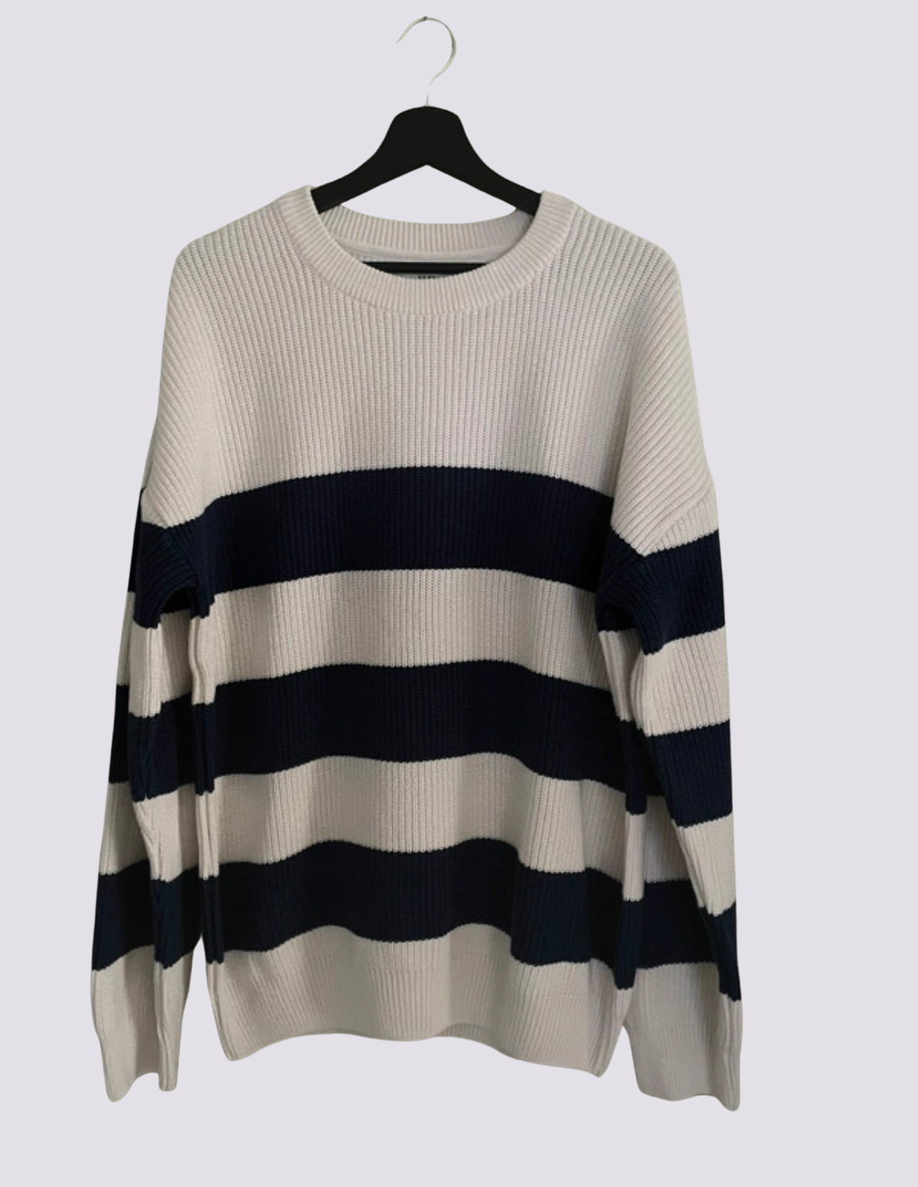 Pull col rond à rayures