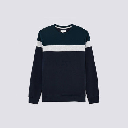Sweat color block maille fantaisie
