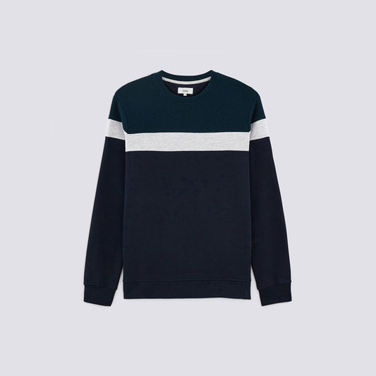 Sweat color block maille fantaisie