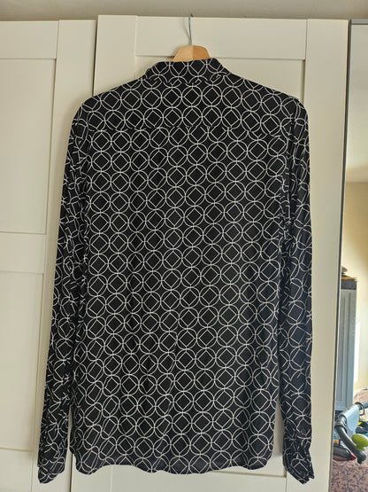 Chemise slim imprimé géométrique viscose Ecovero