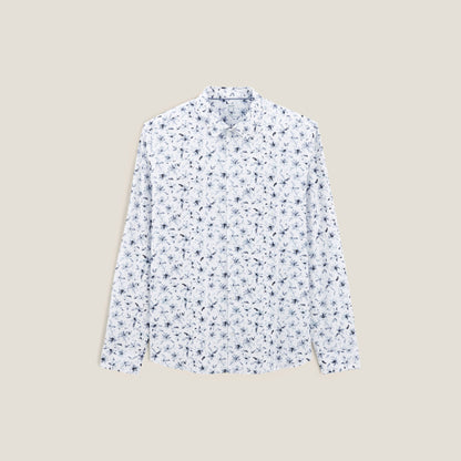 Chemise regular imprimé fleuri en coton