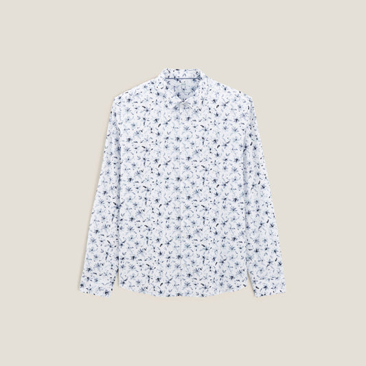 Chemise regular imprimé fleuri en coton