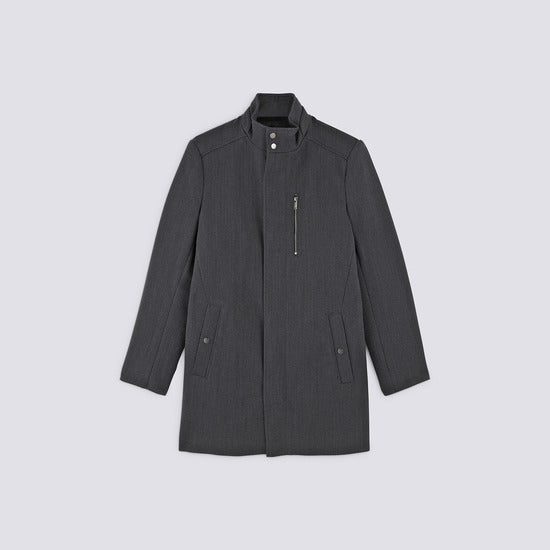 Manteau zippé col montant