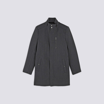 Manteau zippé col montant