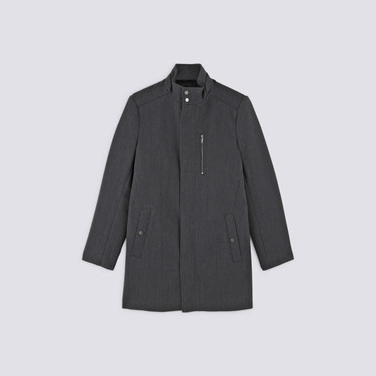 Manteau zippé col montant
