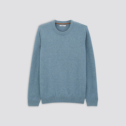 Pull col rond nepsé détails suédine sur