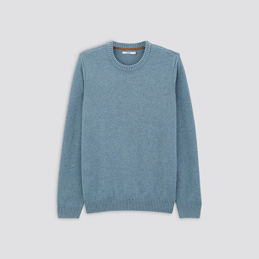 Pull col rond nepsé détails suédine sur