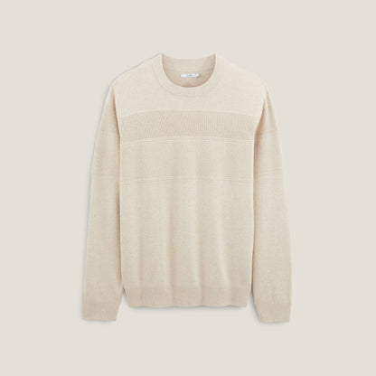 Pull col rond jeux de points bloc