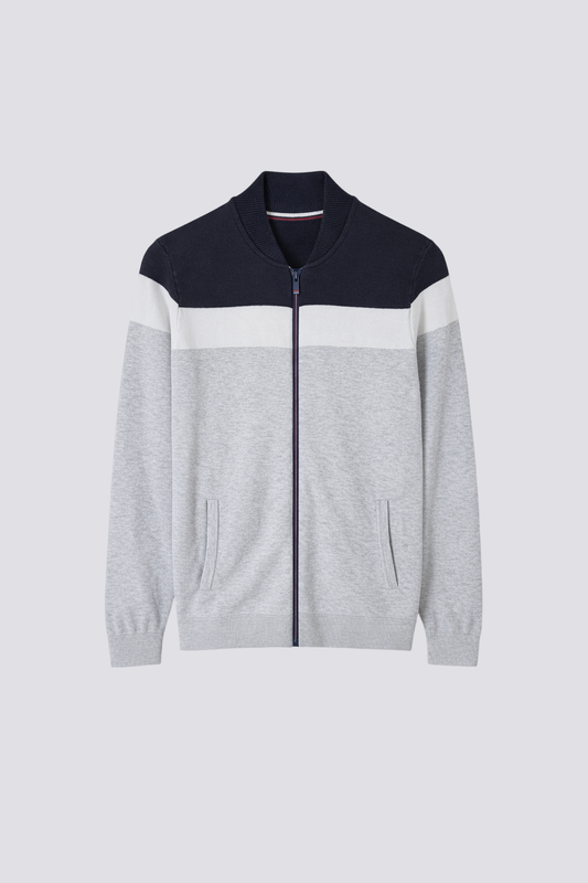 Gilet col teddy color bloc jg 12