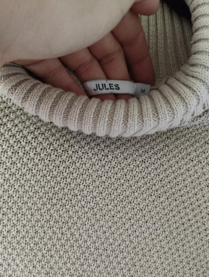 Pull col roulé Beige