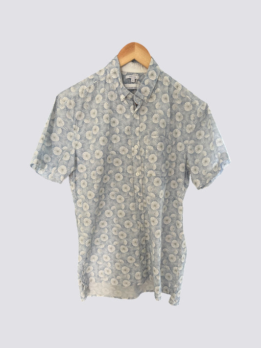 Chemise à fleurs bleue régular