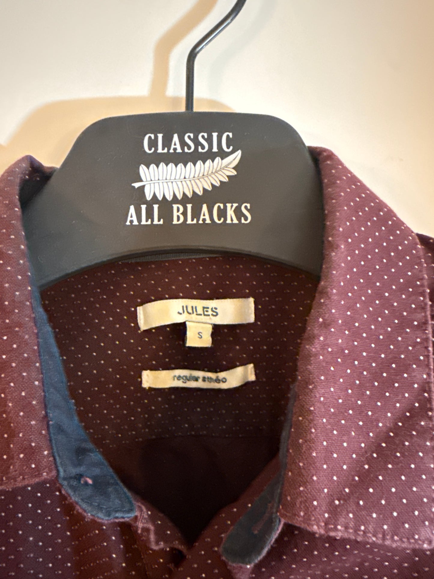Chemise regular imprimé pois coton
