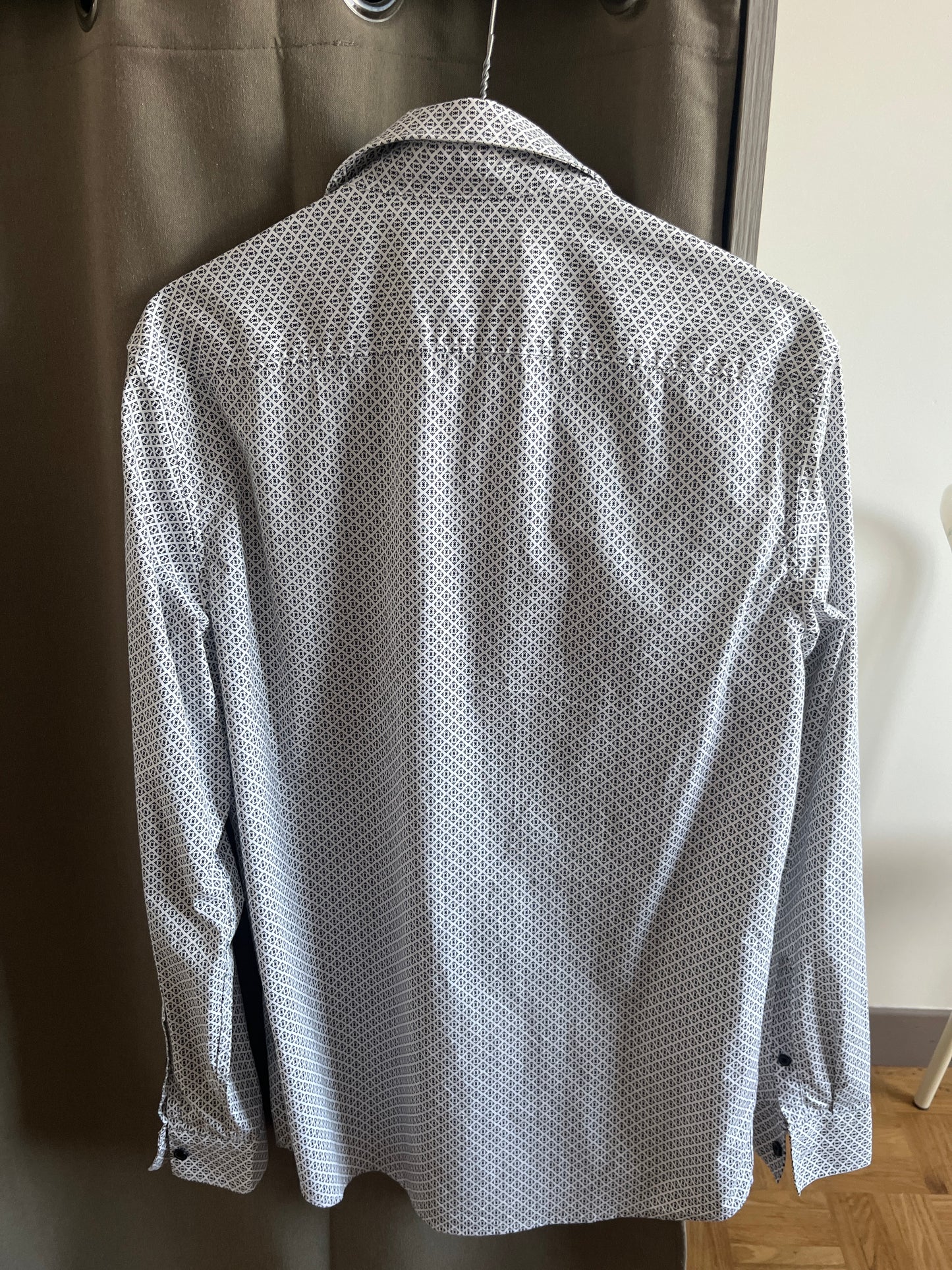Chemise regular micro motif coton
