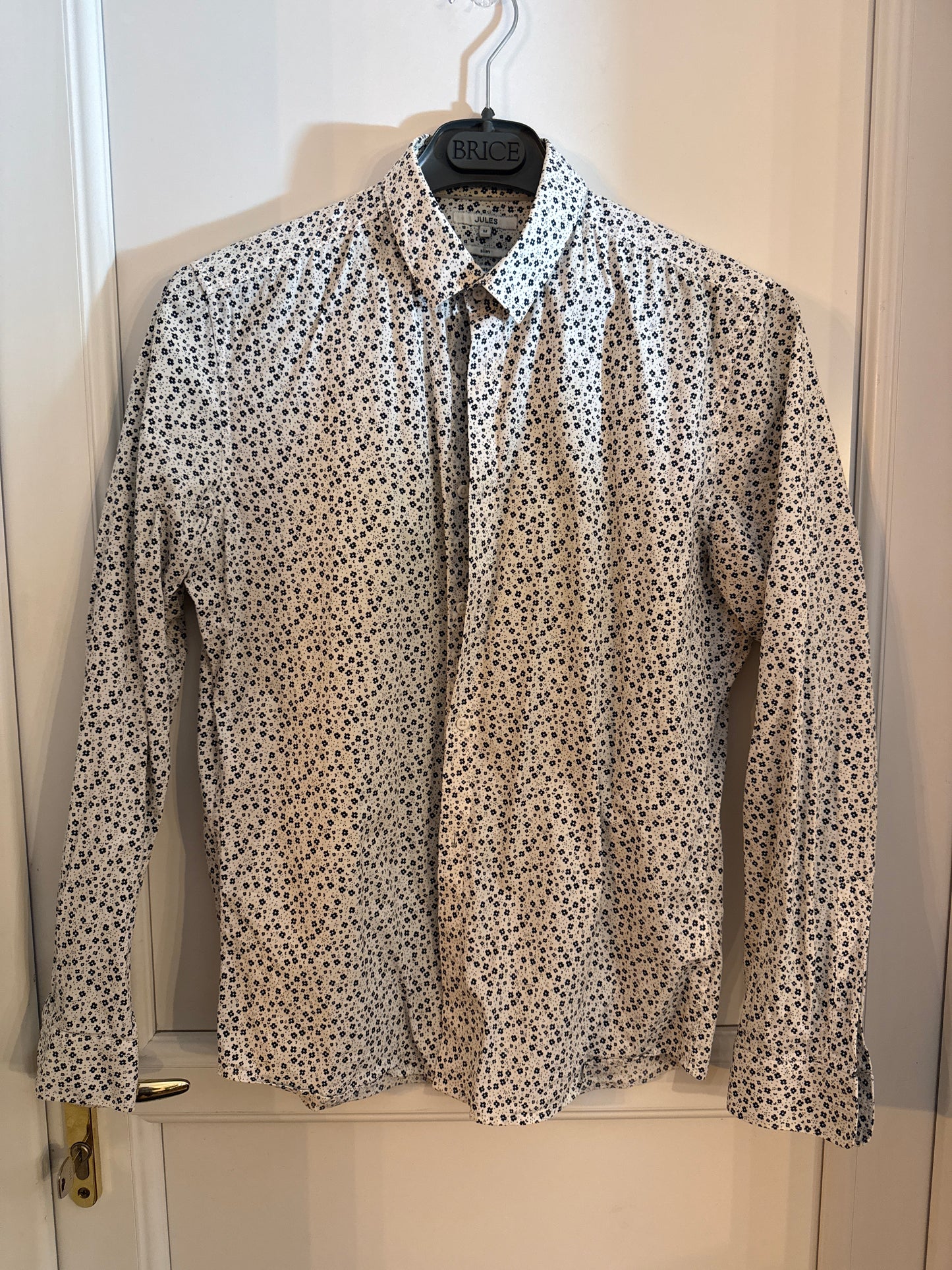 Chemise slim imprimé fleur coton biologique