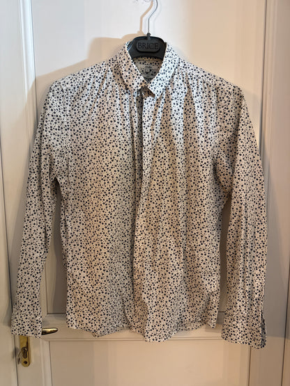 Chemise slim imprimé fleur coton biologique
