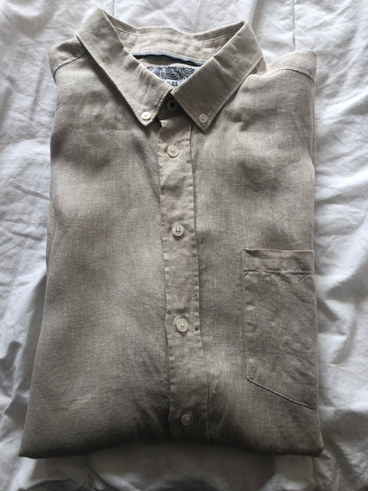 Chemise regular manches courtes lin
