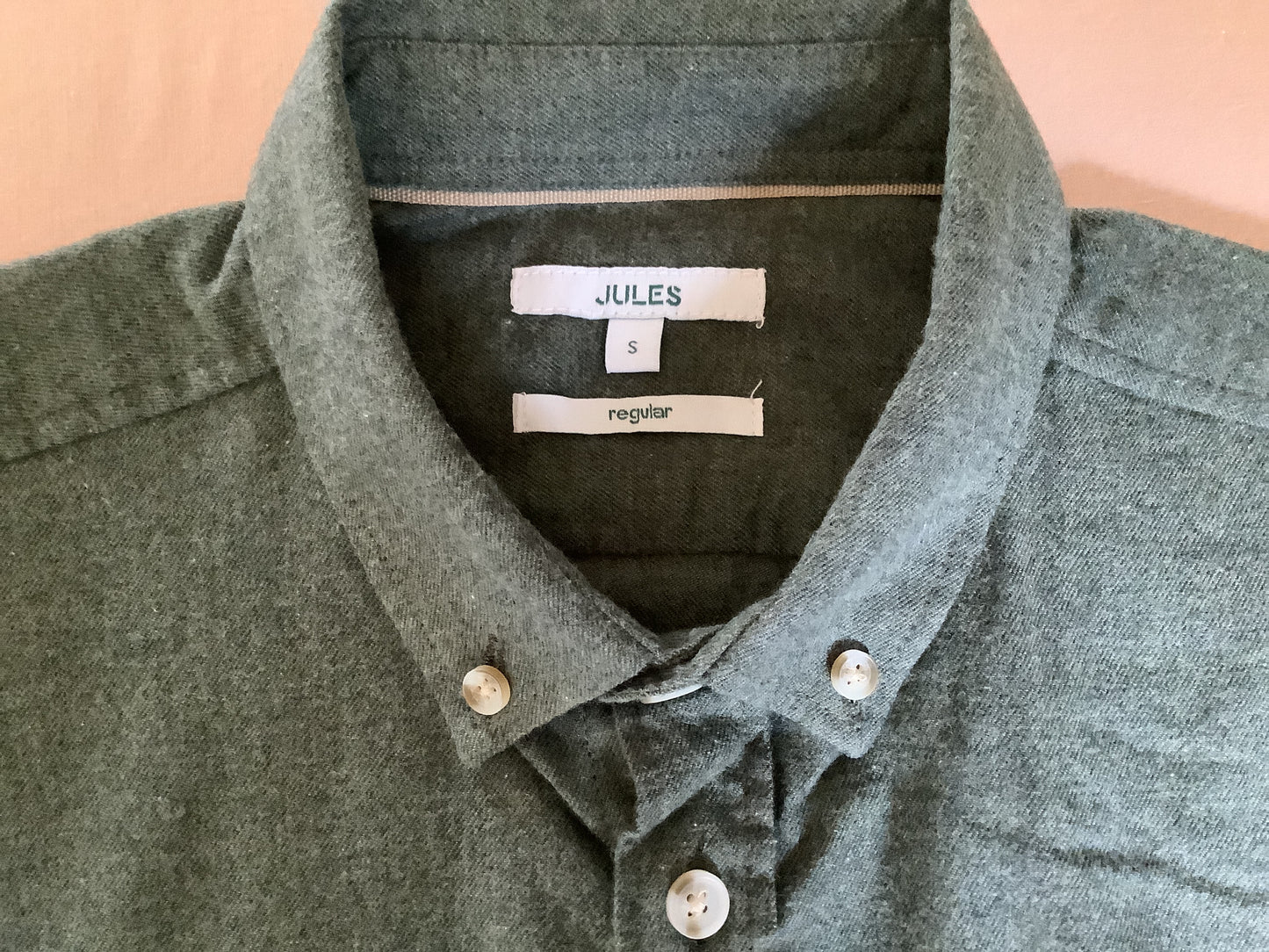 Chemise regular unie flanelle coton