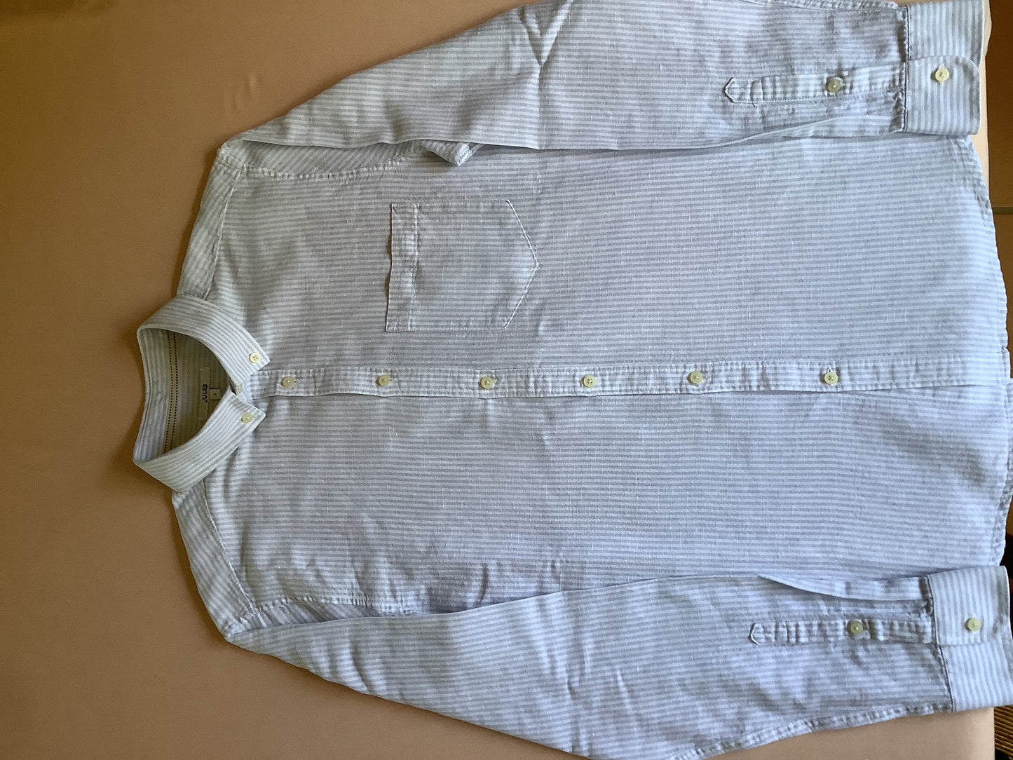 Chemise regular rayures coton lin