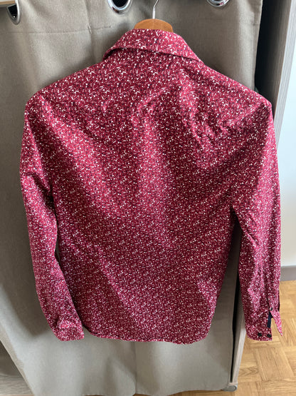 Chemise stretch motif floral ajustée